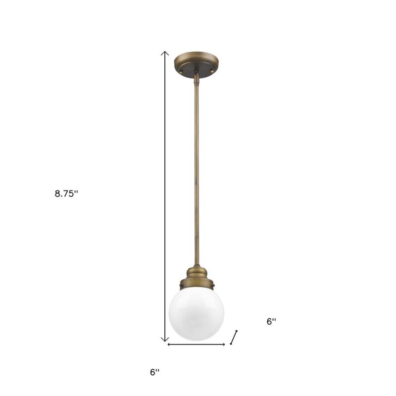 Hivvago Brushed Gold Metal Hanging with Round Glass Shade