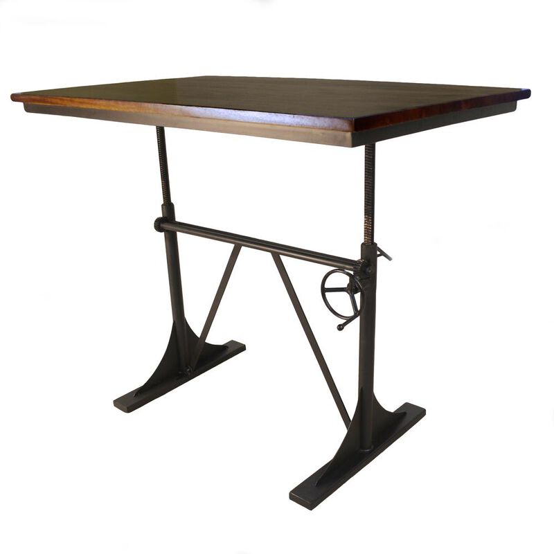 Carolina Living Brio Sit or Standing Adjustable Desk - Elm Top - Black Base
