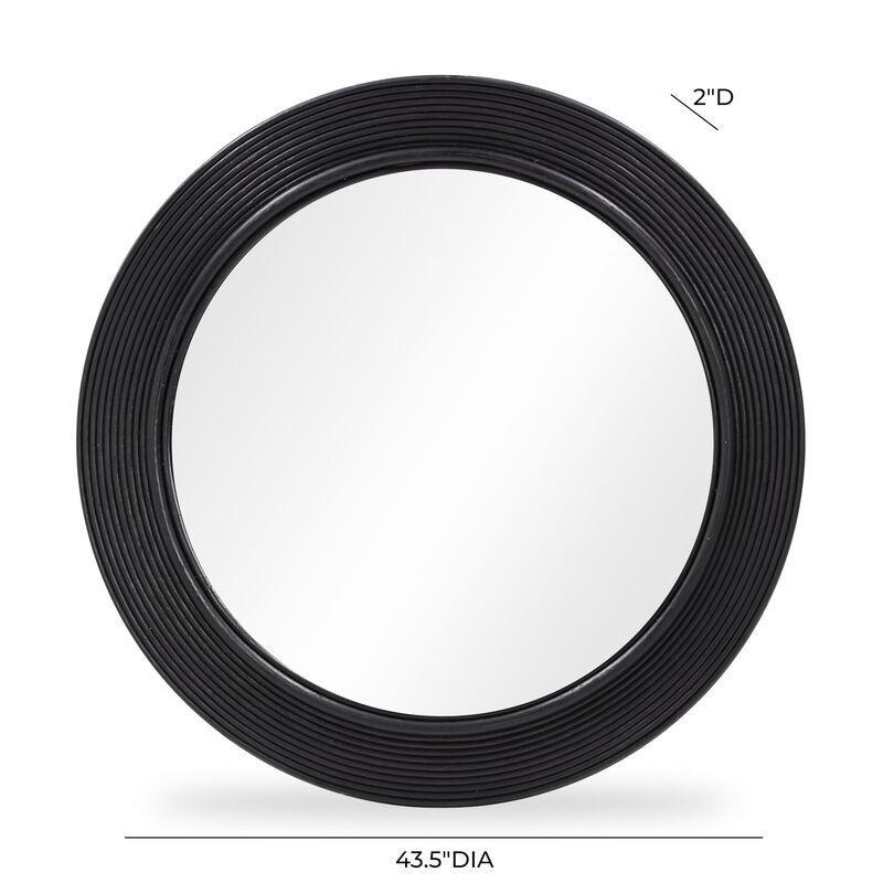 Tov Furniture Tanya Rattan Round Wall Mirror (Black) image number 4