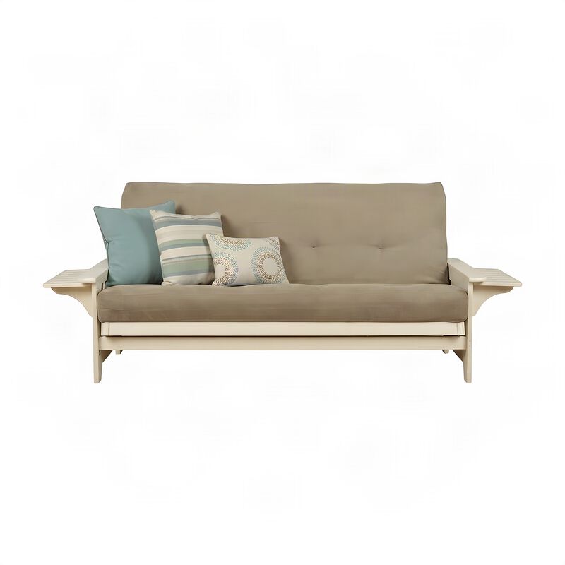 Phoenix Frame in Antique White Finish includes Suede Peat Mattress image number 2