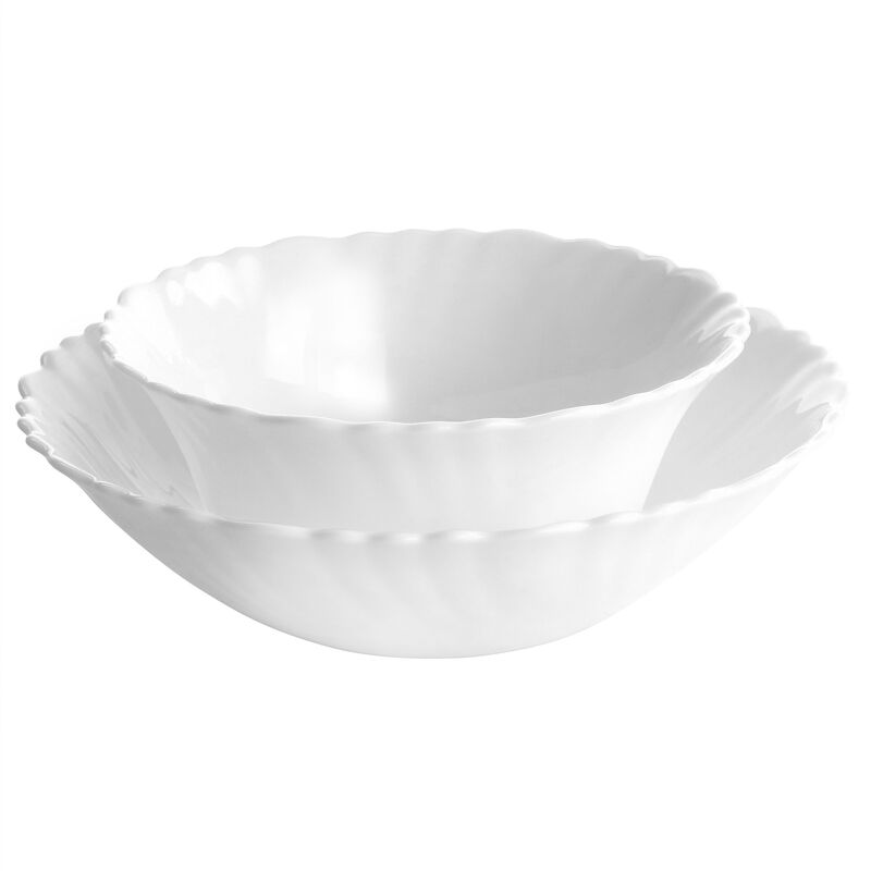 Gibson Ultra Radley 12 Piece Tempered Opal Glass Dinnerware Set in White