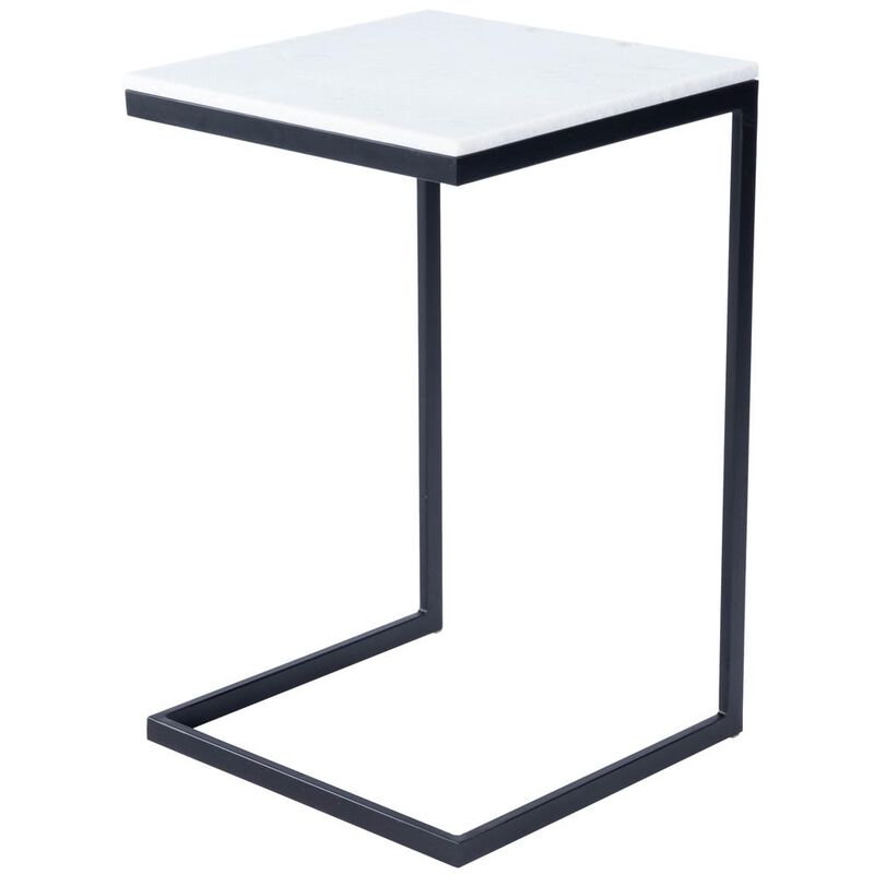 Butler Specialty Lawler Marble C- Side Table, Black, White