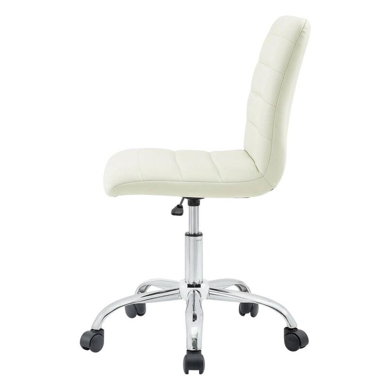 Vinyl Mid Back Office Chair with Armless Design and Comfortable Cushioned Seat image number 1