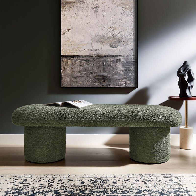 Modway Orla Chenille Upholstered Bench in Cream image number 4