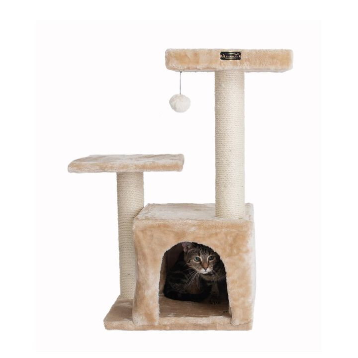 Armarkat Classic Real Wood Cat Tree, 32-Inch Beige