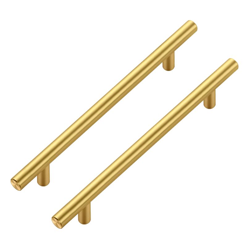 JOY DECOR 30 Pack Cabinet Handles, Gold Cabinet Pulls, 6-1/4 in Hole Center Kitchen Cabinet Handles, Stainless Steel T Bar Handl