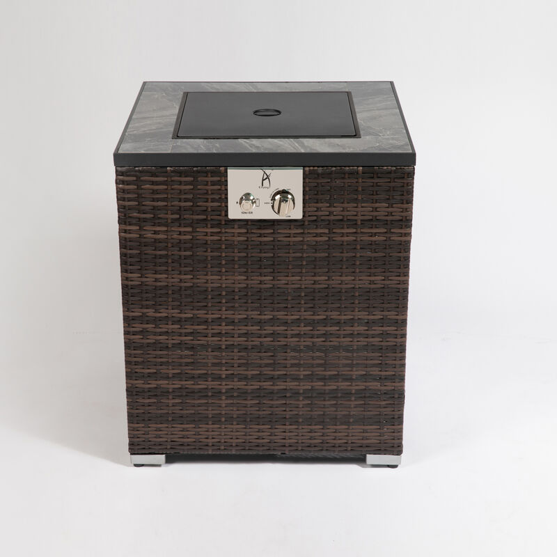 28 inch Outdoor Fire Pit Column, Propane Fire Column for Decor Gas Fire Pit Table Garden Corner Table with Fire