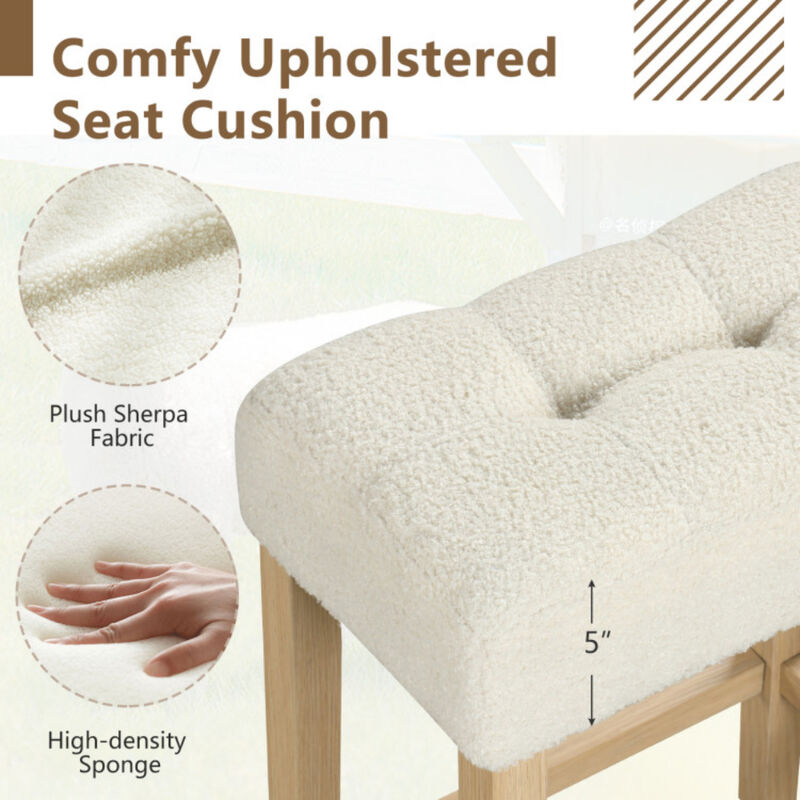 2-Piece Modern Counter Height Bar Stools with Durable Rubber Wood Legs image number 5
