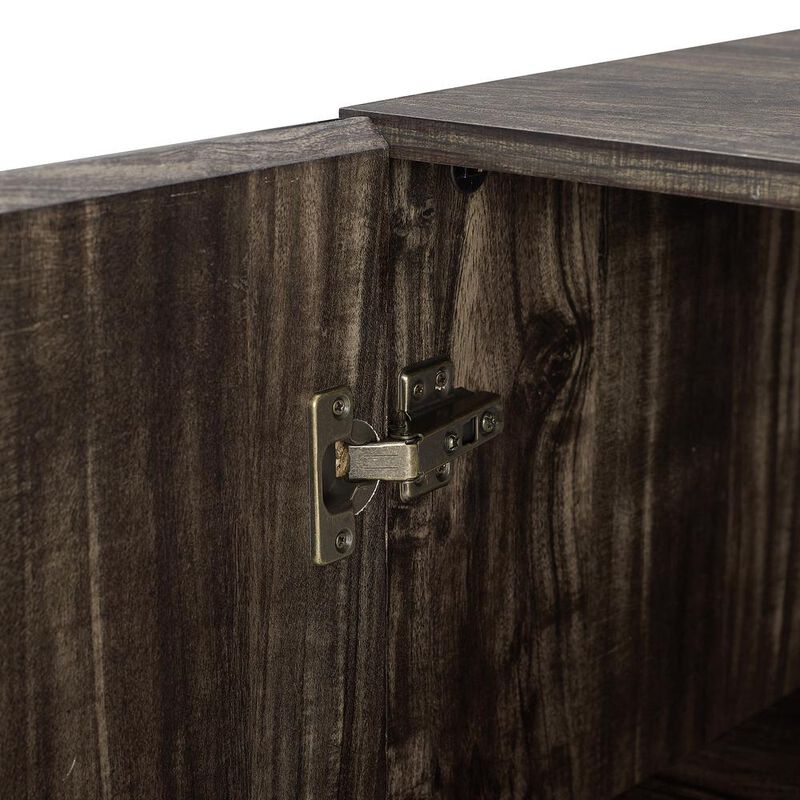 Crosley Furniture Jacobsen Bar Cabinet Brown Ash/Matte Black