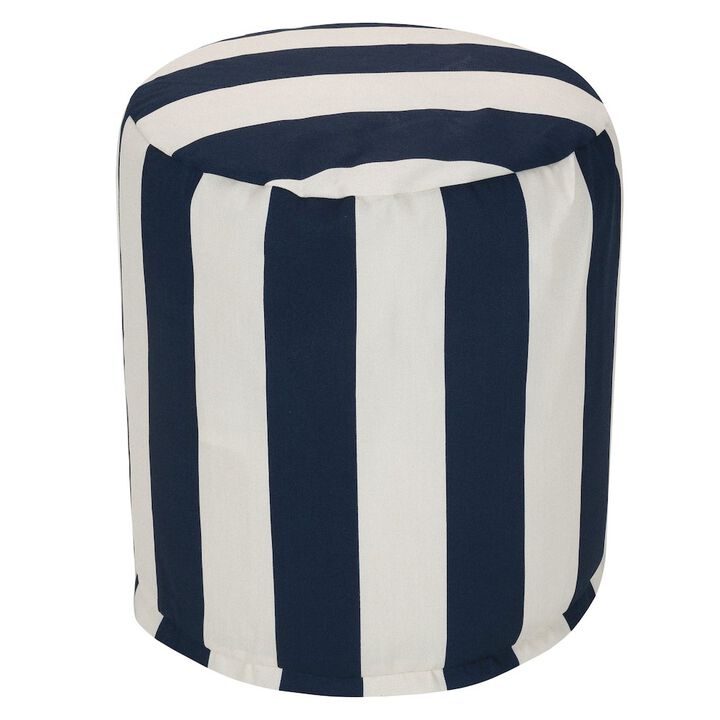 Majestic Home Goods Pouf Vertical Stripe Navy
