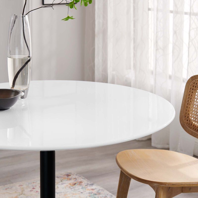 Modway - Lippa 40" Round Dining Table Black White