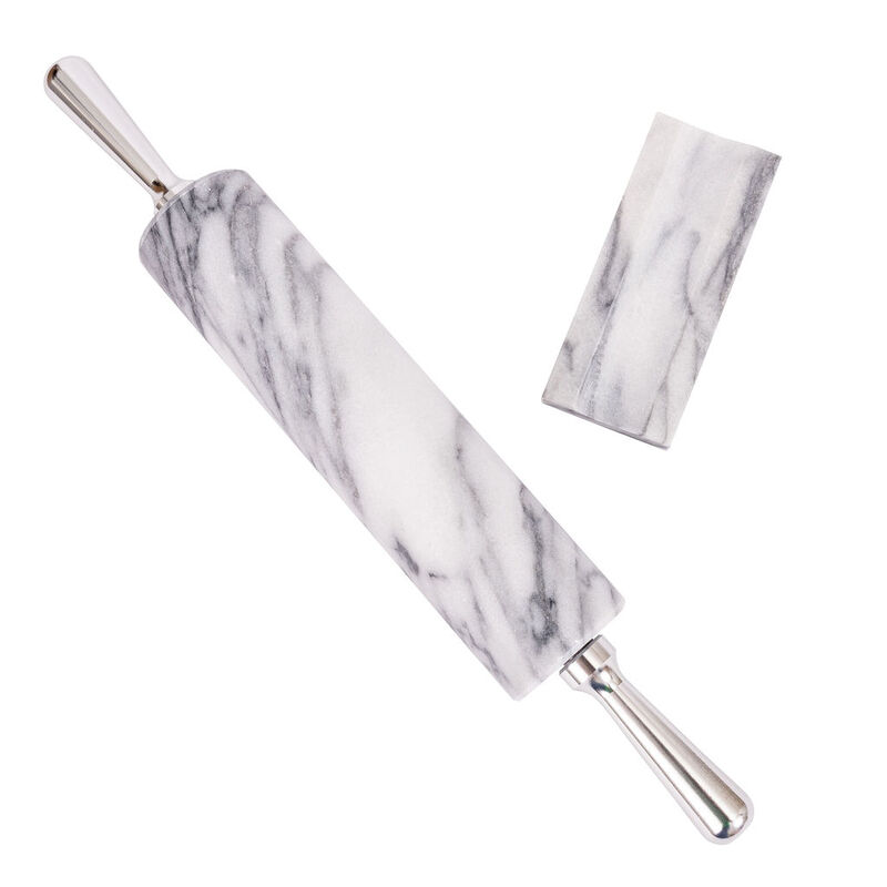 Saboga Home&trade; Marble Rolling Pin with Aluminum Handles image number 3