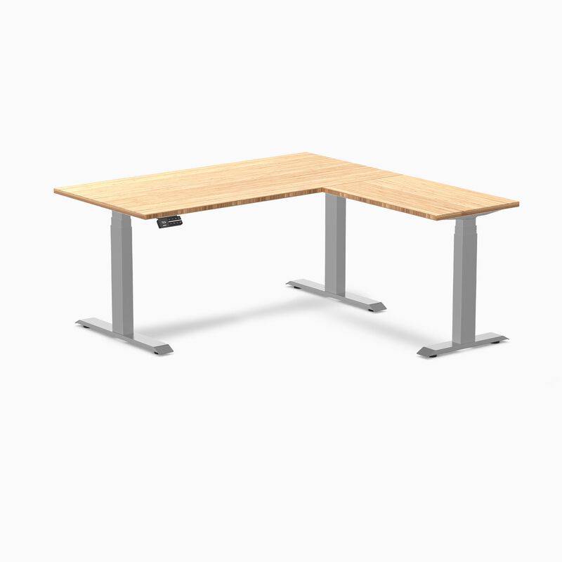 Desky Bamboo L-Shape Sit Stand Desk image number 4