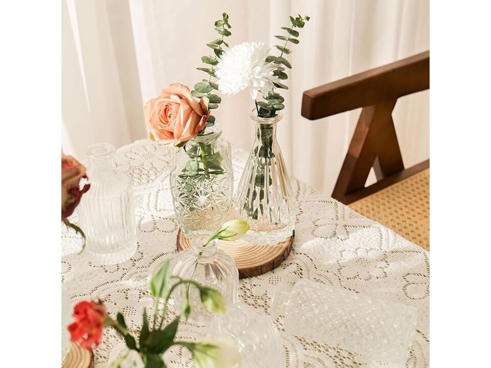 Set of 32 Clear Glass Bud Vases &ndash; Small Wedding Centerpieces & Party Flower D&eacute;cor