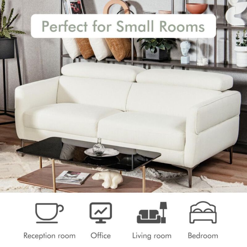 Hivvago Modern Fabric Loveseat Sofa Couch with Adjustable Headrest image number 3