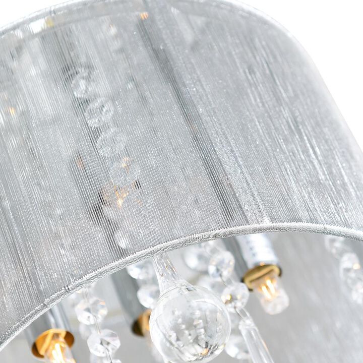 Water Drop 4 Light Drum Shade Flush Mount With Chrome Finish