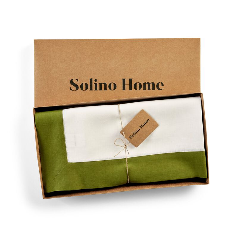 Solino Home Contempo 100% Linen Table Throw &ndash; Handcrafted, Machine Washable, Perfect for Holiday and Everyday Dining