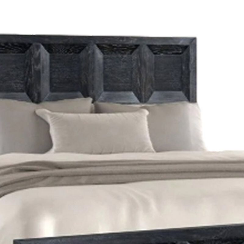 Queen Bedroom Set, Weathered Black Wood, 3 Piece Set with 2 Nightstands image number 4