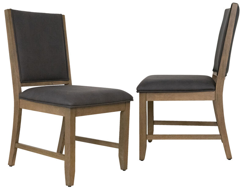 Saunders Desert Brown Upholstered Solid Wood Dining Chairs (Set of 2)