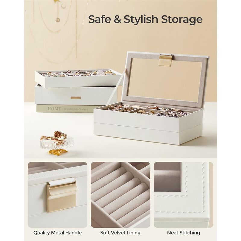 4-Tier Stackable Jewelry Trays for Organized Accessory Storage