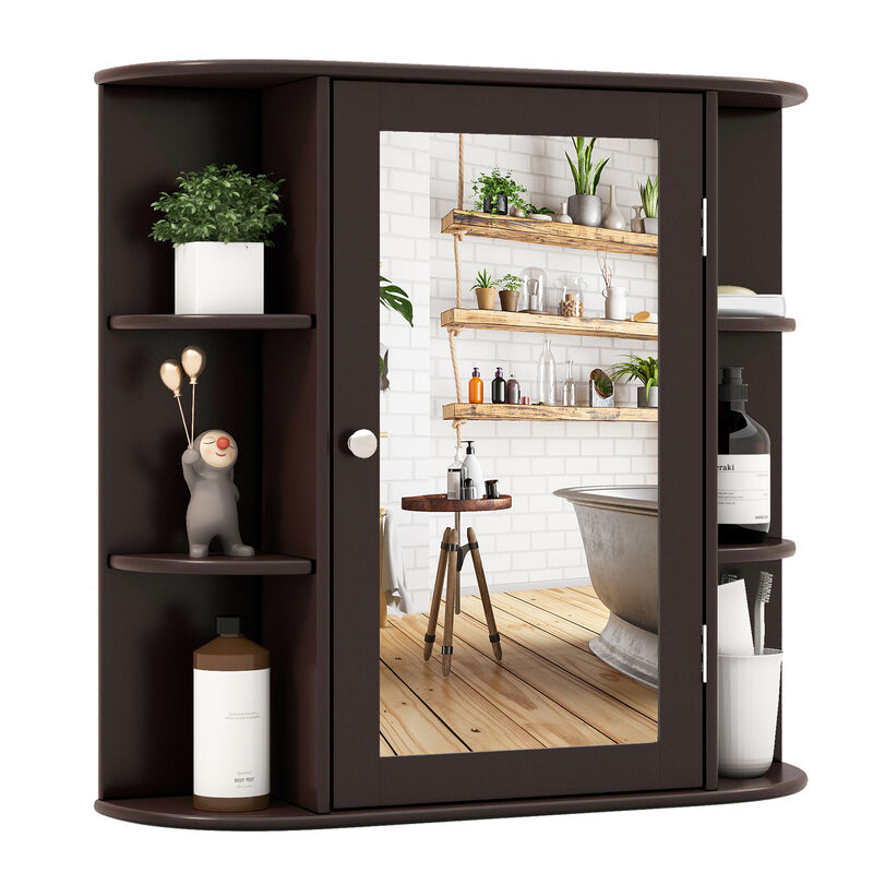 Multipurpose Mount Wall Surface Bathroom Storage Cabinet with Mirror