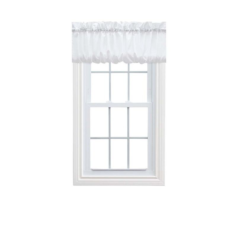 Ellis Stacey 1.5" Rod Pocket High Quality Fabric Solid Color Window Balloon Valance 60"x15" White