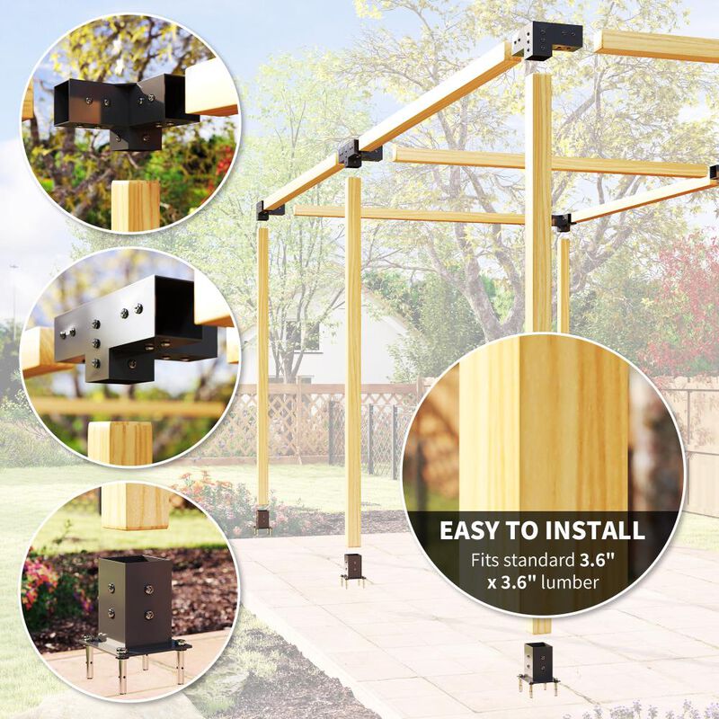 Hivvago 12-Piece Corner Brackets for Pergola image number 4