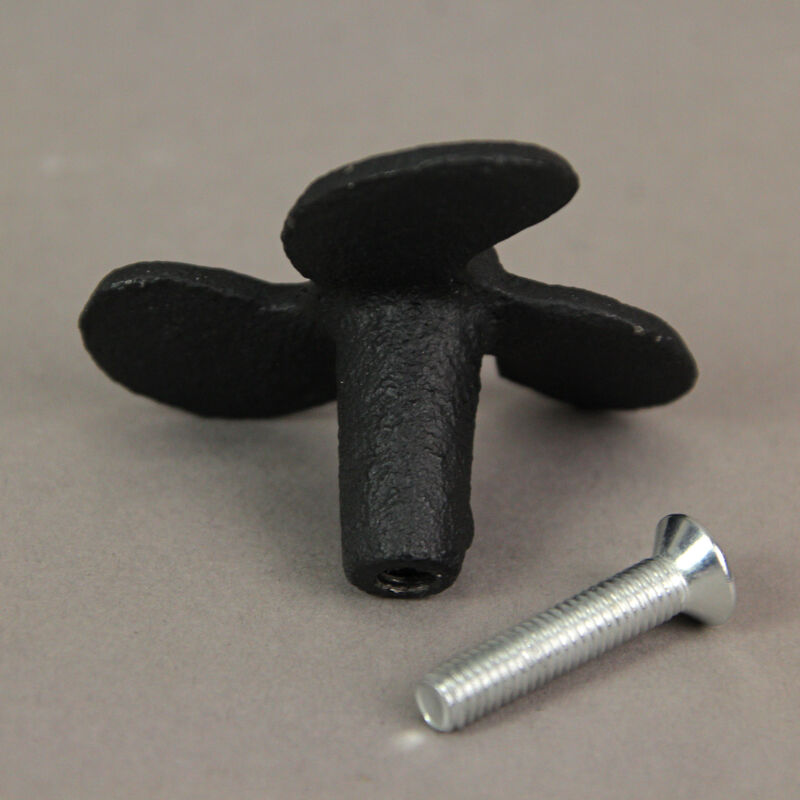 Set of 6 Rustic Black Cast Iron Boat Propeller Drawer Pulls - Nautical Decor with Weathered Charm - 1.75 Inches in Diameter, Perfect for Cabinets and End Tables image number 5