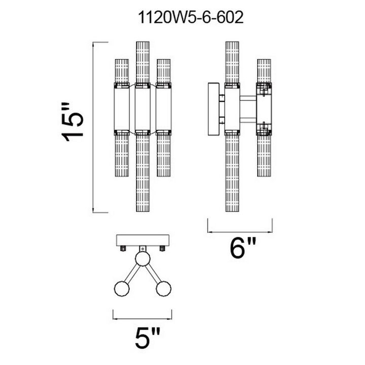 CWI Lighting Orgue 6 Light Sconce With Satin Gold Finish
