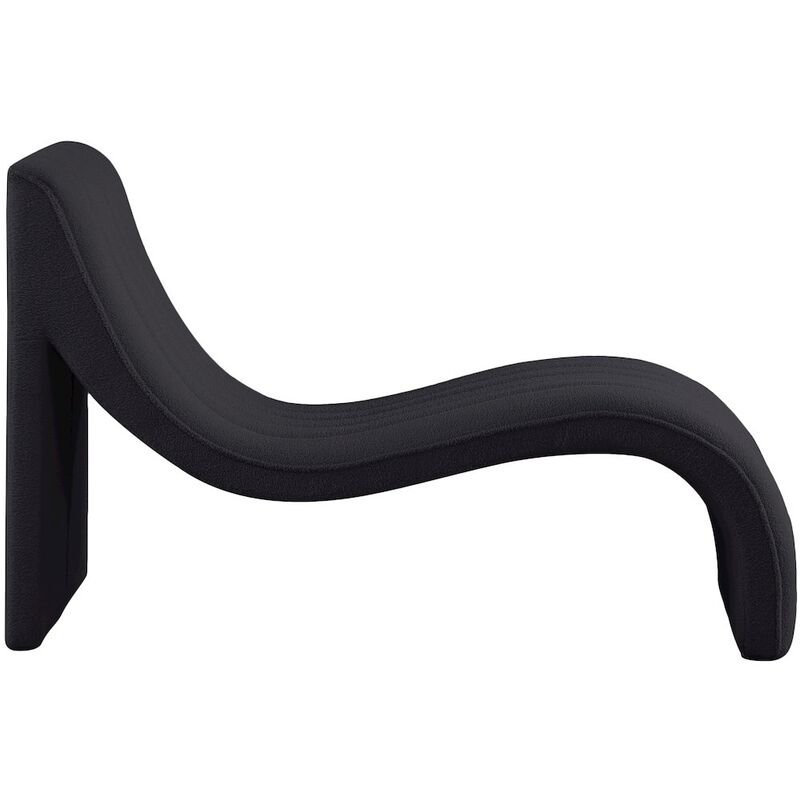 Meridian Furniture Orian Black Teddy Fabric Chaise