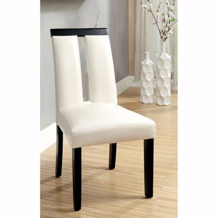 Luminar Contemporary Side Chair Withwhite Cal. Foam, Black Finish, Set of 2