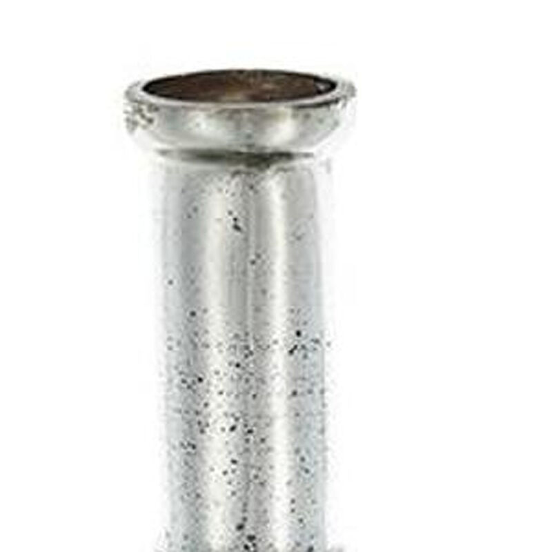 HomeRoots 30" Antiqued Silver Floral Glass Bottle Table Vase image number 3