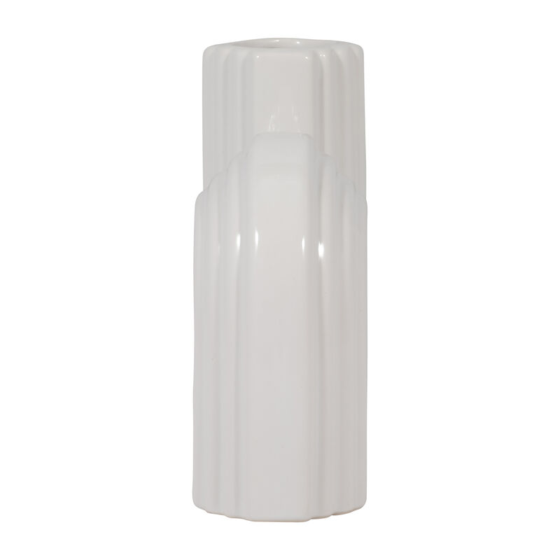 Cer, 6" Loopy Vase, White image number 2