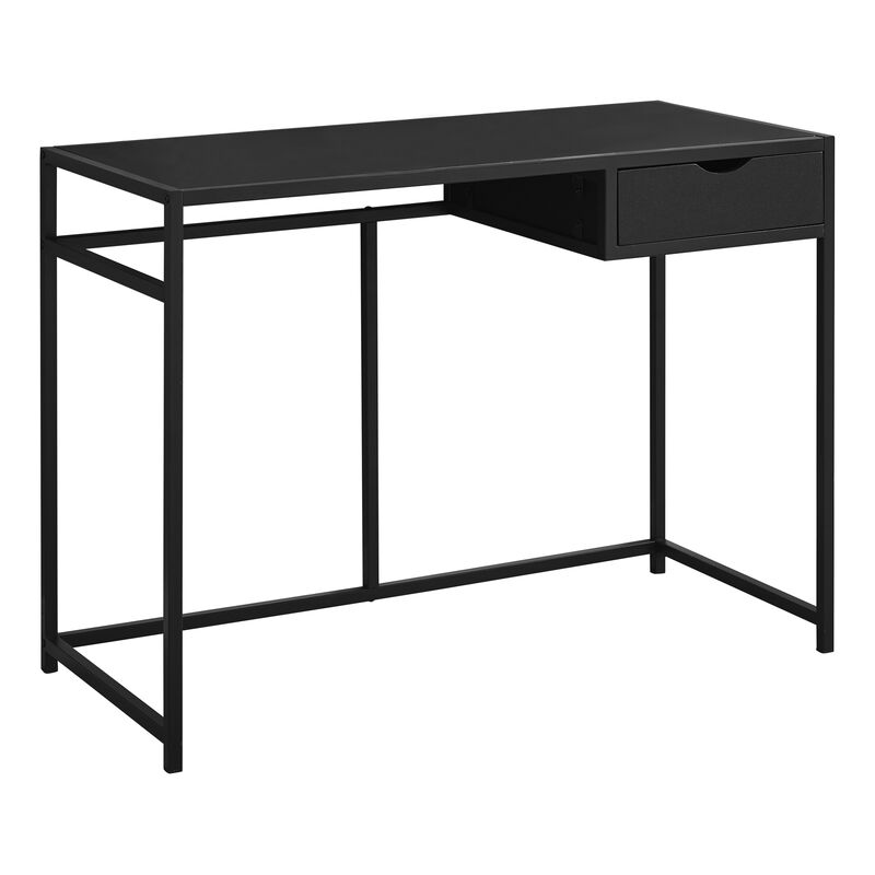 Monarch Specialties I 7220 Computer Desk, Home Office, Laptop, Storage Drawer, 42"L, Work, Metal, Laminate, Black, Contemporary, Modern
