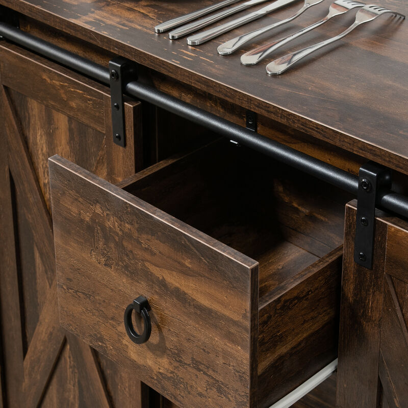 Dirvbi Farmhouse Industrial Sideboard Buffet Cabinet image number 6
