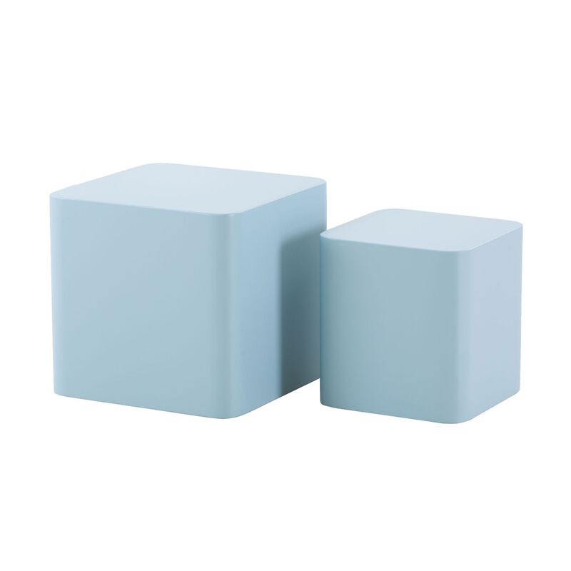 2pcs MDF Nesting Table Set Square Coffee Side  End Table Modern Design Space-saving Stylish Home Decor