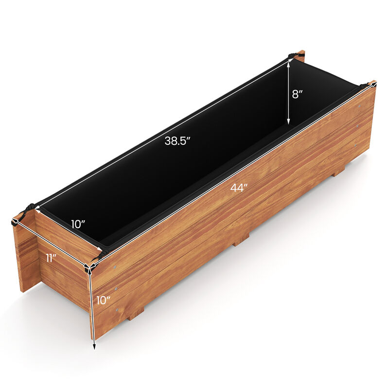 Rectangular Raised Garden Bed with Liner and Drainage Holes, Elevated Design-Orange image number 2