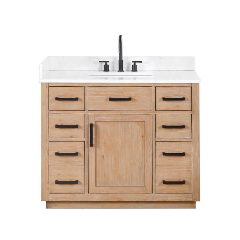 Altair 42 Single Bathroom Vanity in Light Brown without Mirror