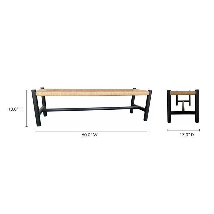 Moe's Home Collection HAWTHORN BENCH LARGE BLACK