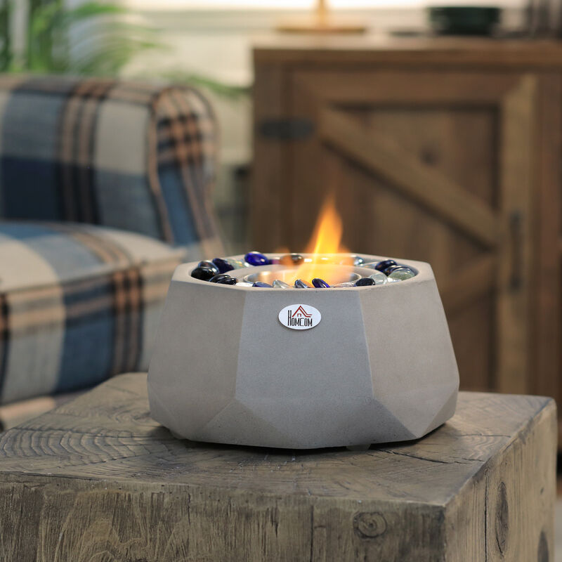 Streamdale Portable Tabletop Fireplace for Indoor/Outdoor, 0.1 Gal, Light Grey