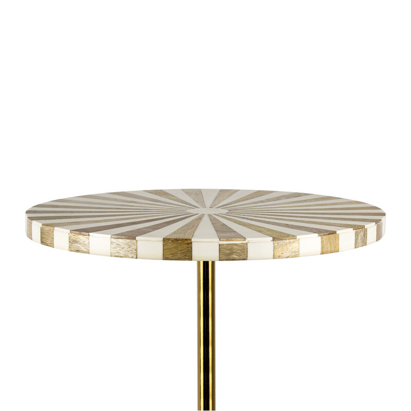 Calix Contemporary Minimalist Metal/Resin Round End Table