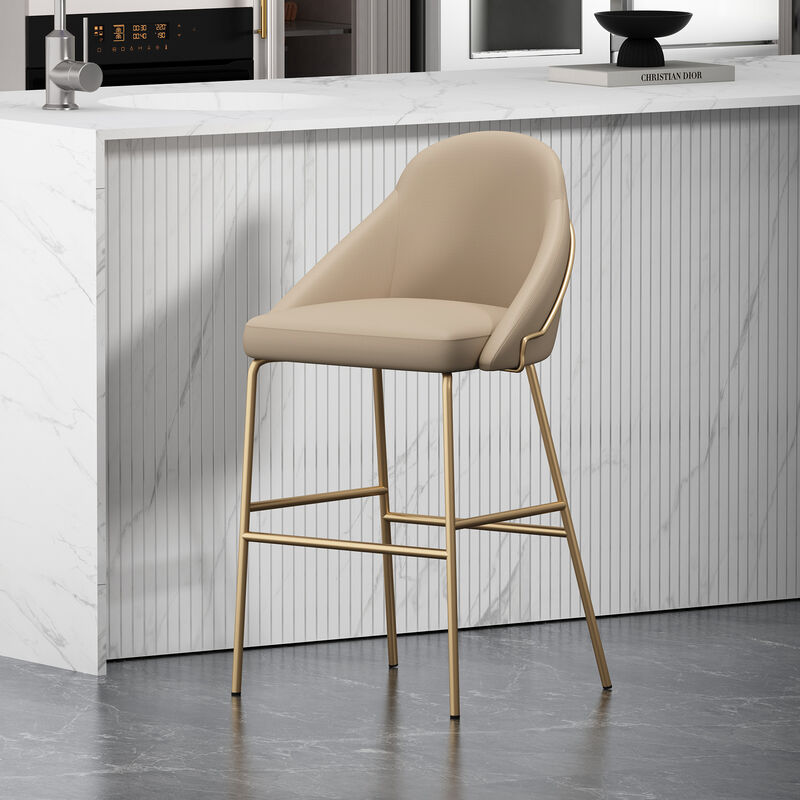 Gracie Barstool in Tan and Gold