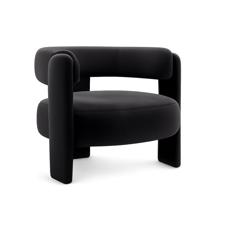GOODSILO Mid-Century Modern Velvet Accent Chair Comfy Upholstered Single Sofa Armchair for Living Room, Bedroom, Office, and Reading