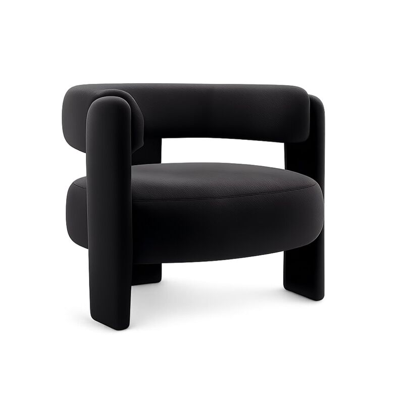 GOODSILO Mid-Century Modern Velvet Accent Chair Comfy Upholstered Single Sofa Armchair for Living Room, Bedroom, Office, and Reading image number 0