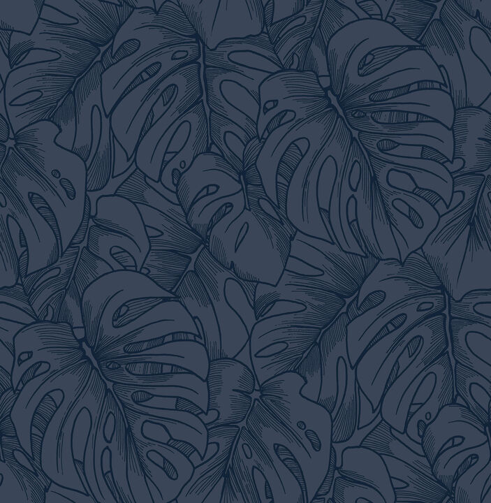 Balboa Indigo Botanical Wallpaper