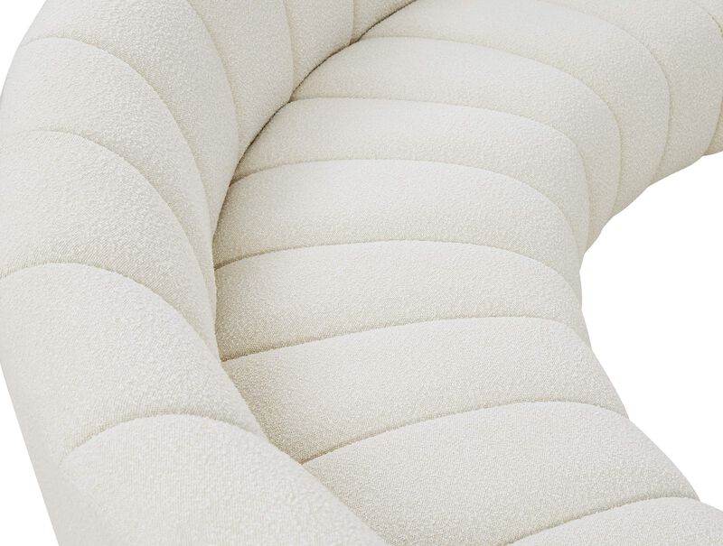 Meridian Furniture Infinity Cream Boucle Fabric 5pc. Modular Sectional image number 6