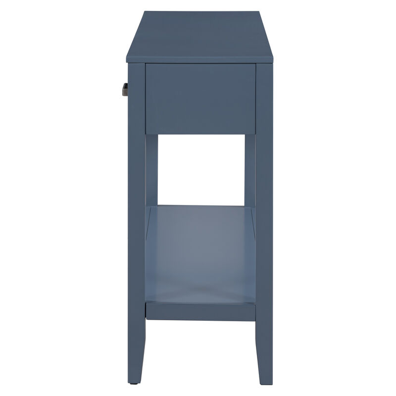 Whisen Contemporary 3-Drawer Console Table with 1 Shelf - Navy Blue
