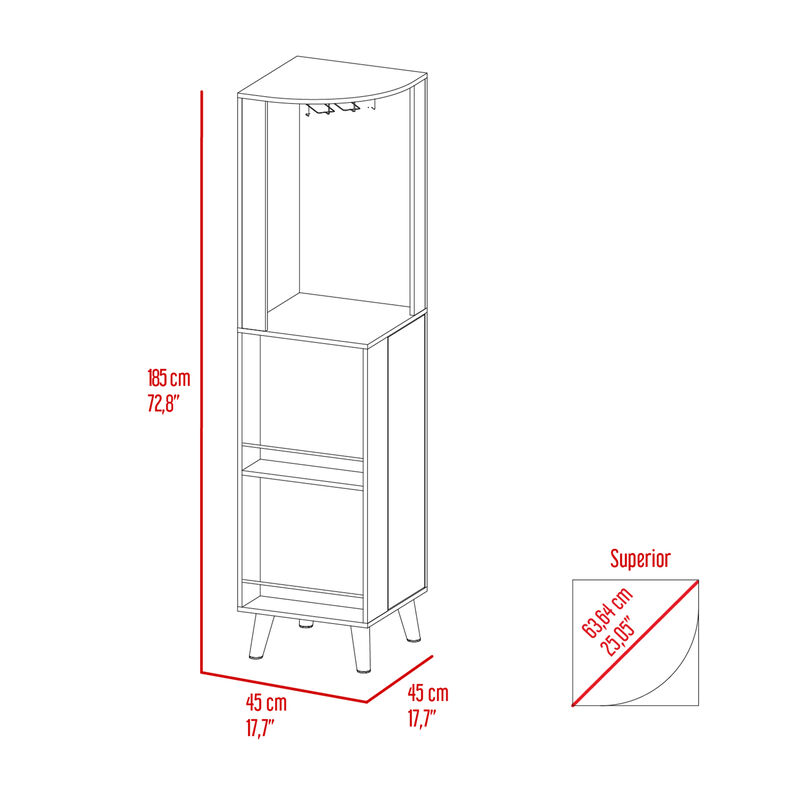Corner Bar Cabinet Plex, Living Room, Dark Brown