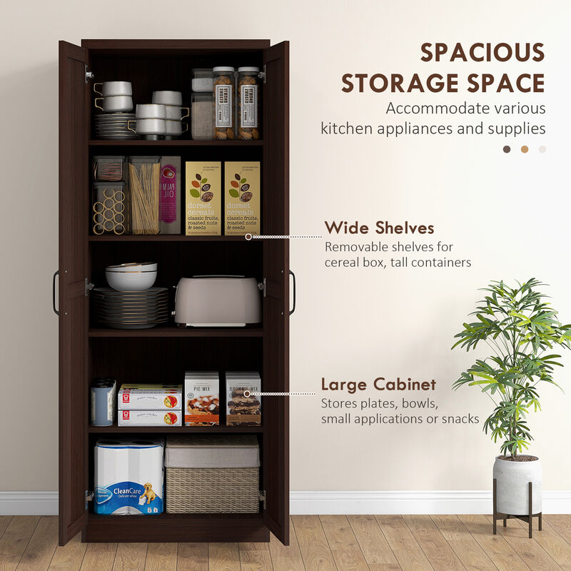 Hivvago Pantry Cabinet with 5-Tier and Adjustable Shelving image number 3