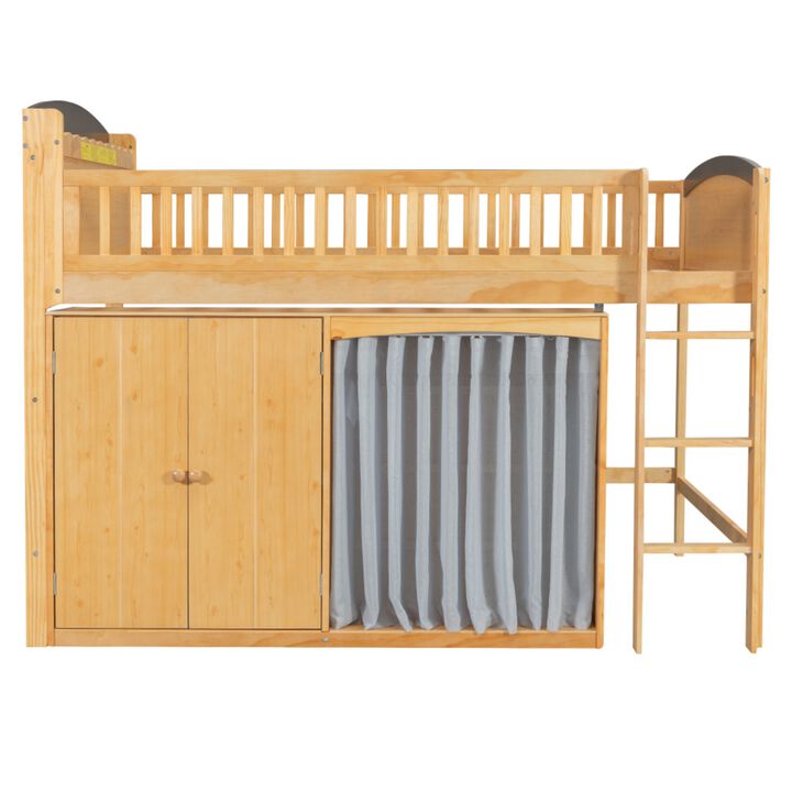 Flidre Wood Kids Loft Bed Featuring LED Lighting